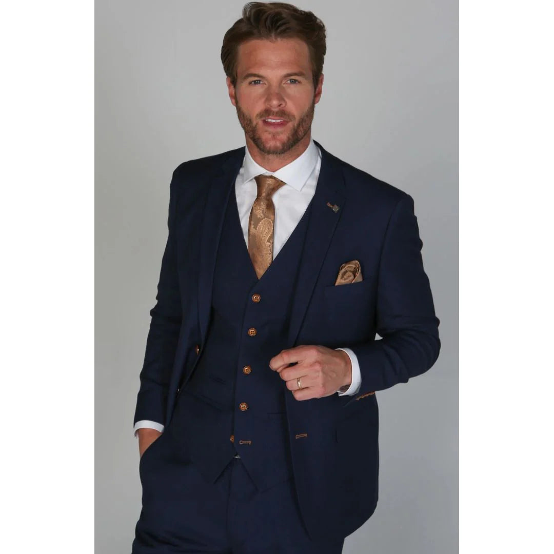 Mayfair - Blazer azul marino liso para hombre