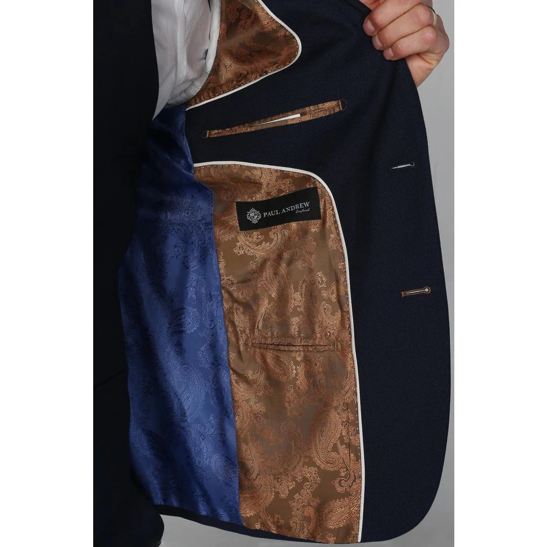 Mayfair - Blazer azul marino liso para hombre