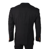 Mayfair - Traje de hombre de 3 piezas negro con chaleco color crema