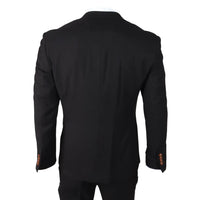 Mayfair - Traje de hombre de 3 piezas negro con chaleco color crema