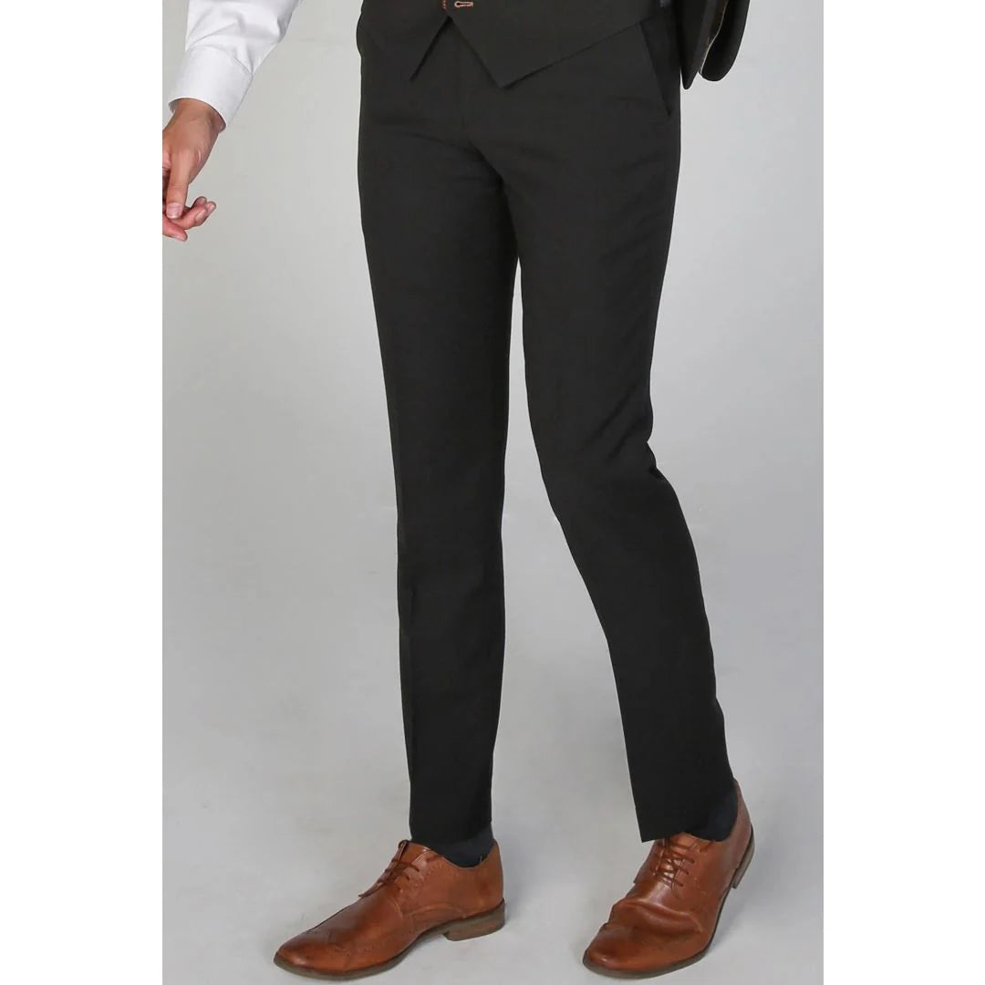 Mayfair - Pantalón negro liso para hombre