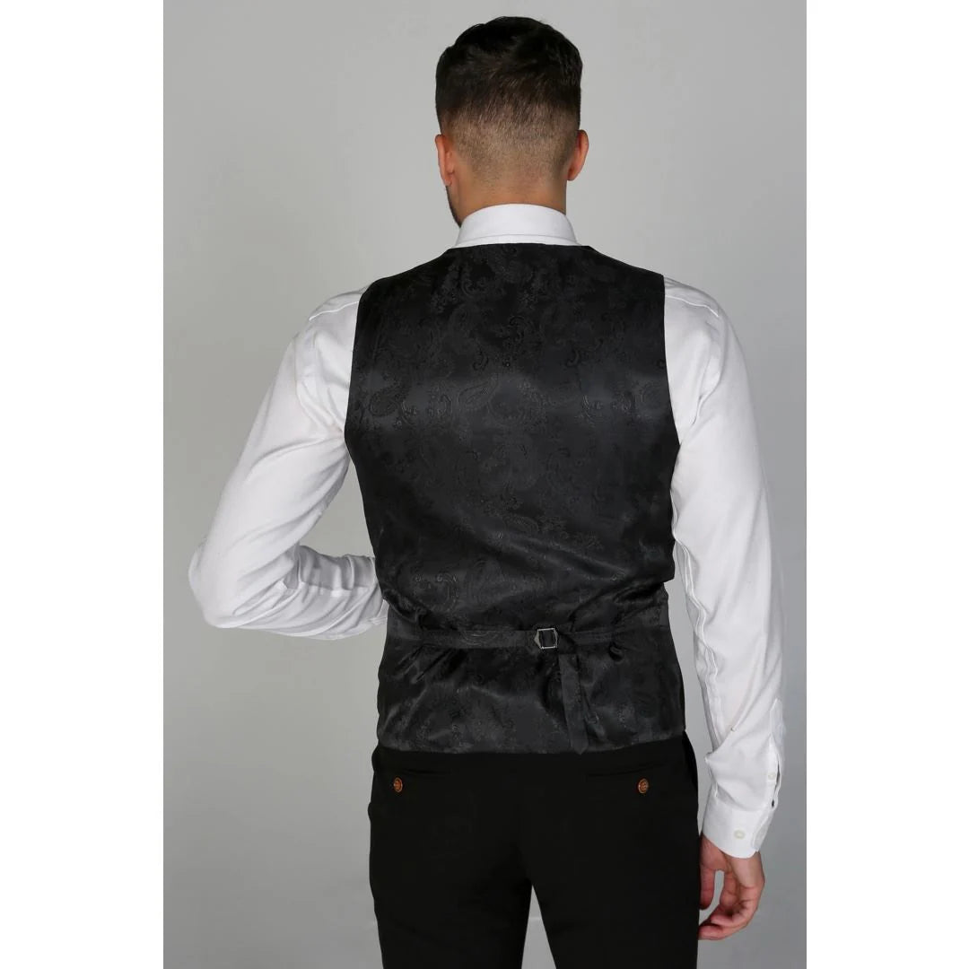 Mayfair - Chaleco negro liso para hombre