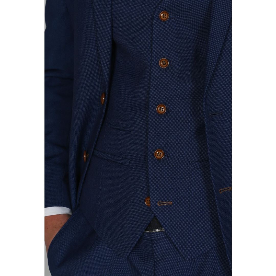 Mayfair - Chaleco azul liso para hombre