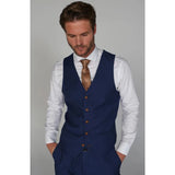 Mayfair - Chaleco azul liso para hombre