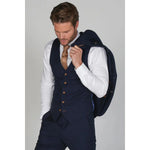 Mayfair - Chaleco azul marino liso para hombre