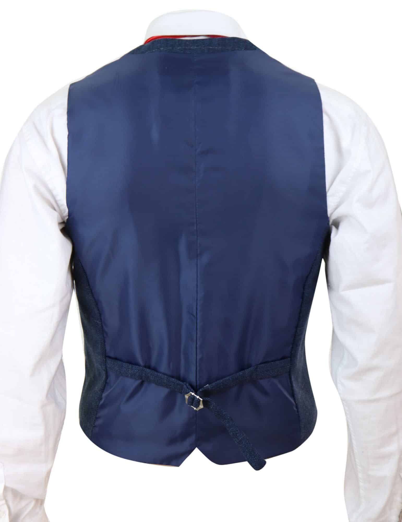 Chaleco de tweed a cuadros azules para hombre - Cavani Carnegi