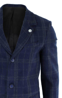 Abrigo de lana de 3/4 para hombre - Azul