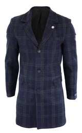 Abrigo de lana de 3/4 para hombre - Azul