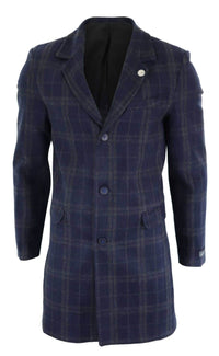 Abrigo de lana de 3/4 para hombre - Azul