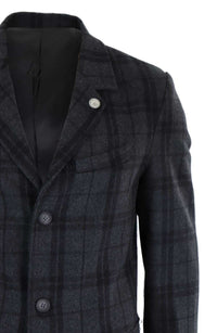 Abrigo de lana de 3/4 para hombre - Gris