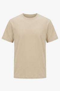 Camiseta clásica de mezcla de algodón beige para hombre
