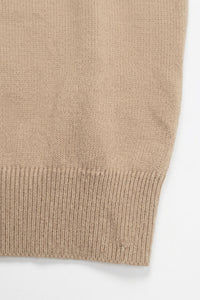 Camiseta de punto beige para hombre, corte regular, cuello redondo, manga corta.