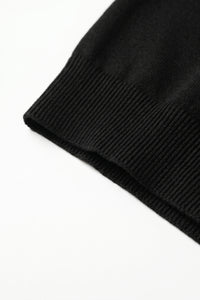 Camiseta clásica de punto negra para hombre, manga corta y cuello redondo.