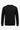 Sudadera de manga larga elástica con cuello redondo y mezcla de algodón negro para hombre