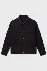 Chaqueta de sarga de algodón negra para hombre - Sobrecamionera