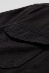 Chaqueta de sarga de algodón negra para hombre - Sobrecamionera