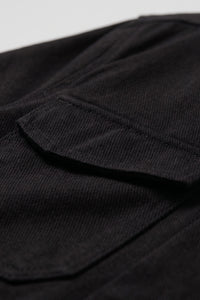 Chaqueta de sarga de algodón negra para hombre - Sobrecamionera