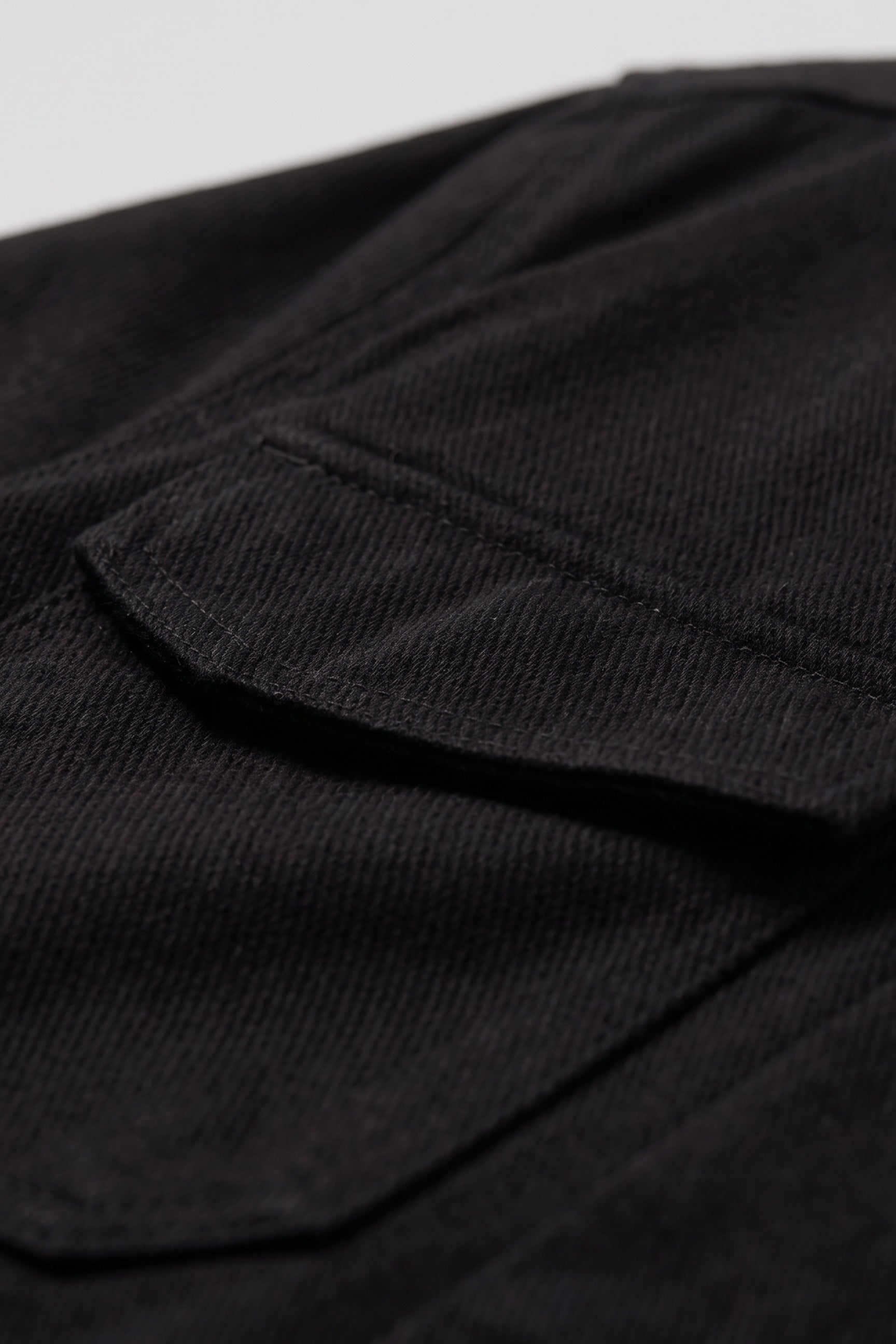 Chaqueta de sarga de algodón negra para hombre - Sobrecamionera