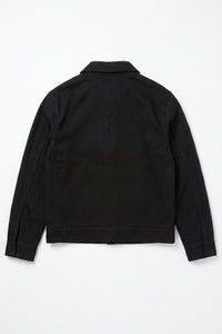 Chaqueta de sarga de algodón negra para hombre - Sobrecamionera