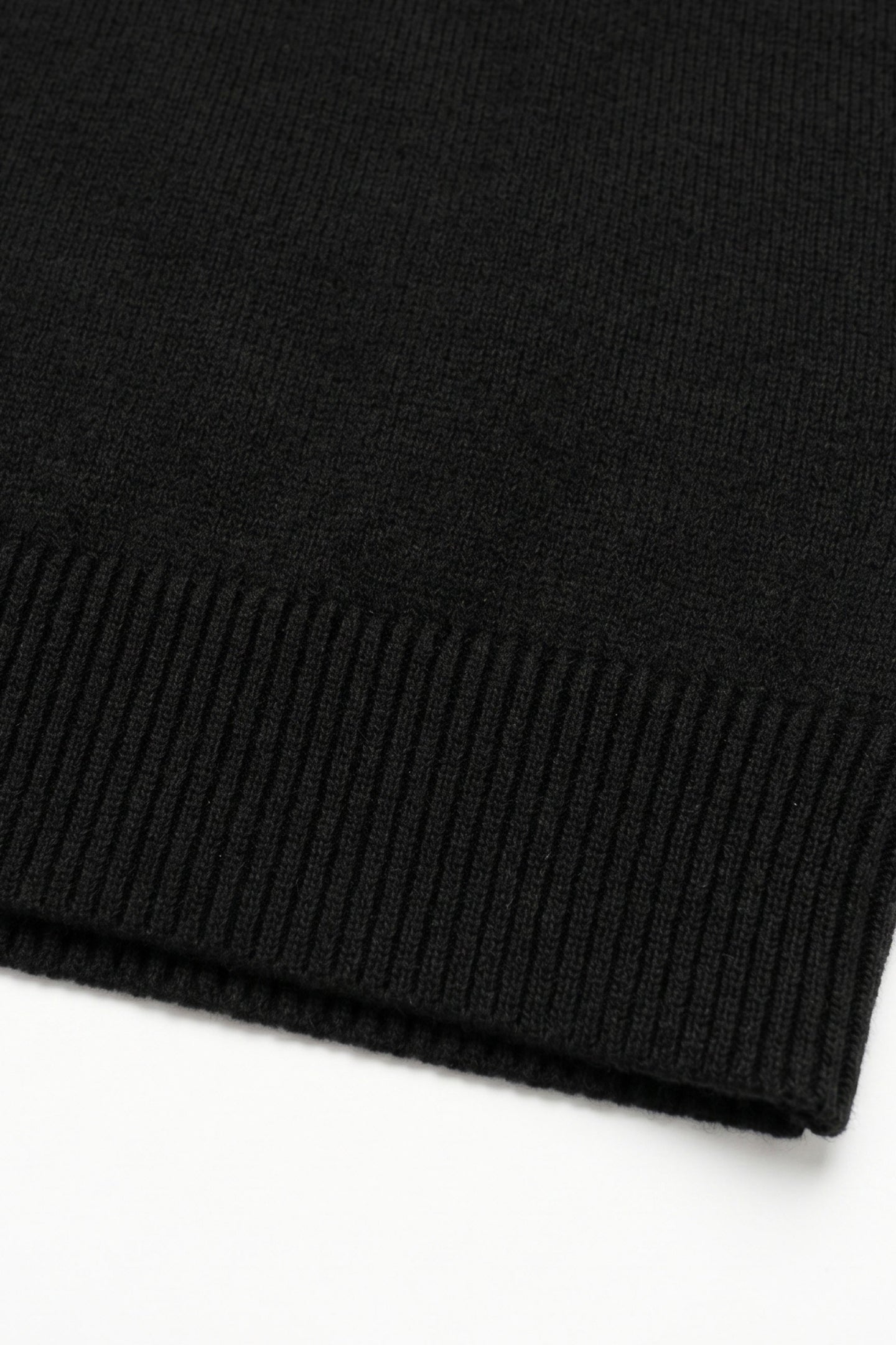 Jersey de punto negro de cuello redondo para hombre, jersey acrílico.