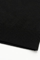 Jersey de punto negro de cuello redondo para hombre, jersey acrílico.