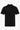 Polo de punto negro para hombre, cuello con cremallera, manga corta, tejido suave.