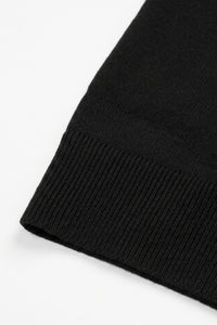Polo de punto negro para hombre, cuello con cremallera, manga corta, tejido suave.
