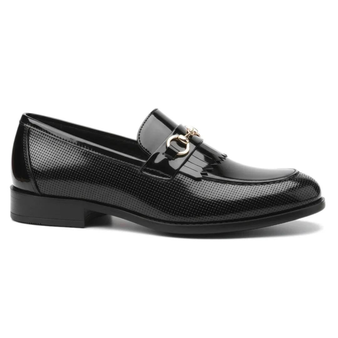 Mocasines negros de charol PU para hombre