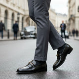 Mocasines negros de charol PU para hombre