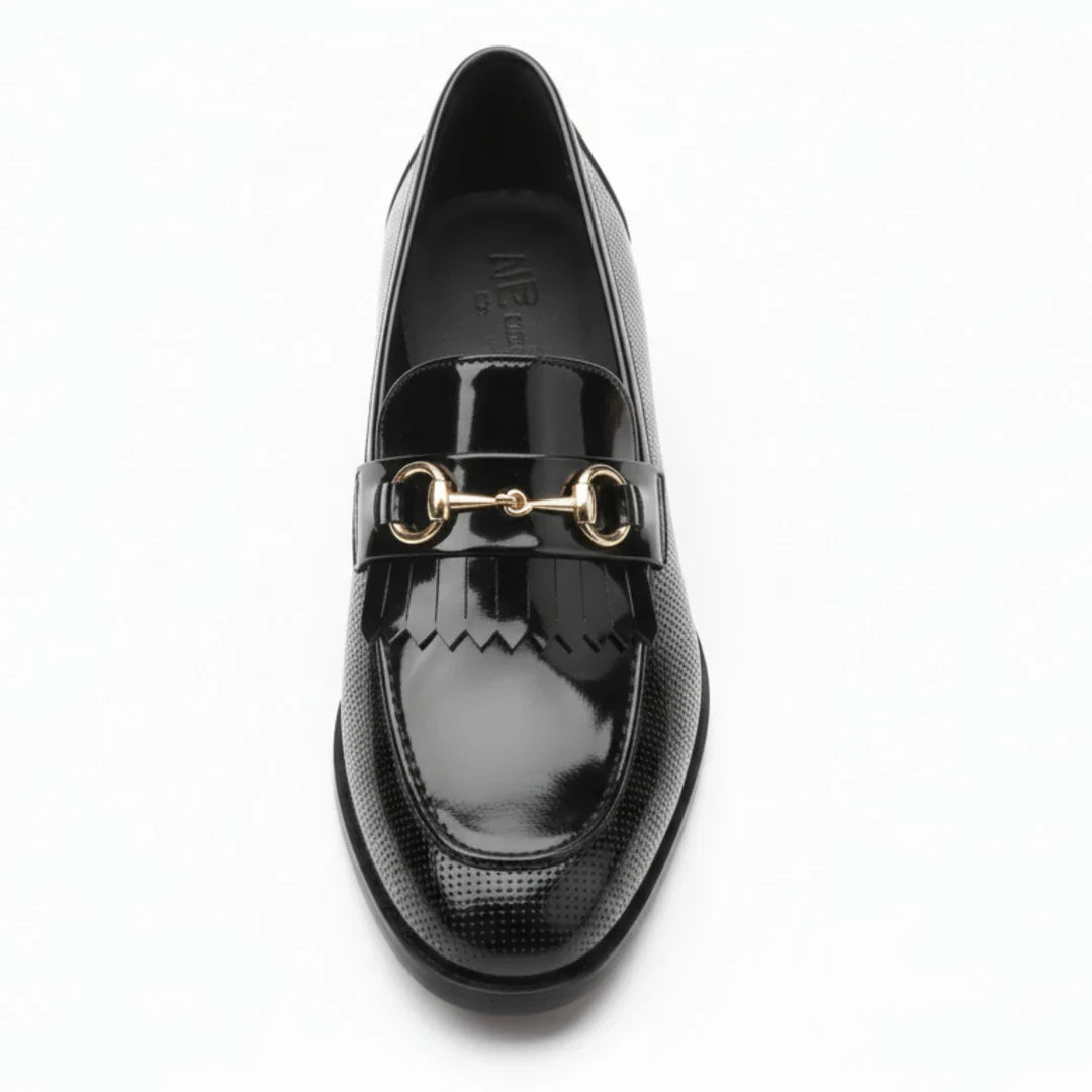 Mocasines negros de charol PU para hombre