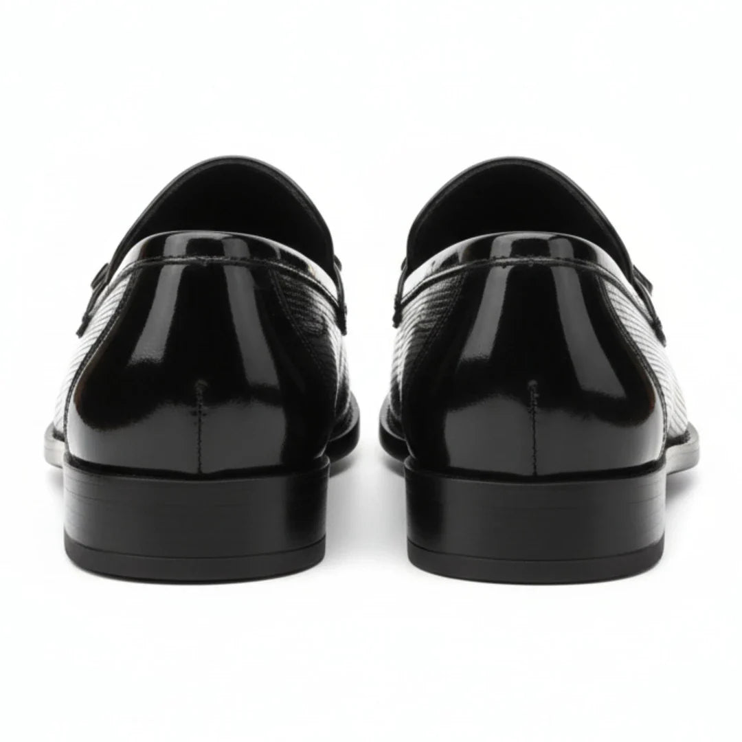 Mocasines negros de charol PU para hombre