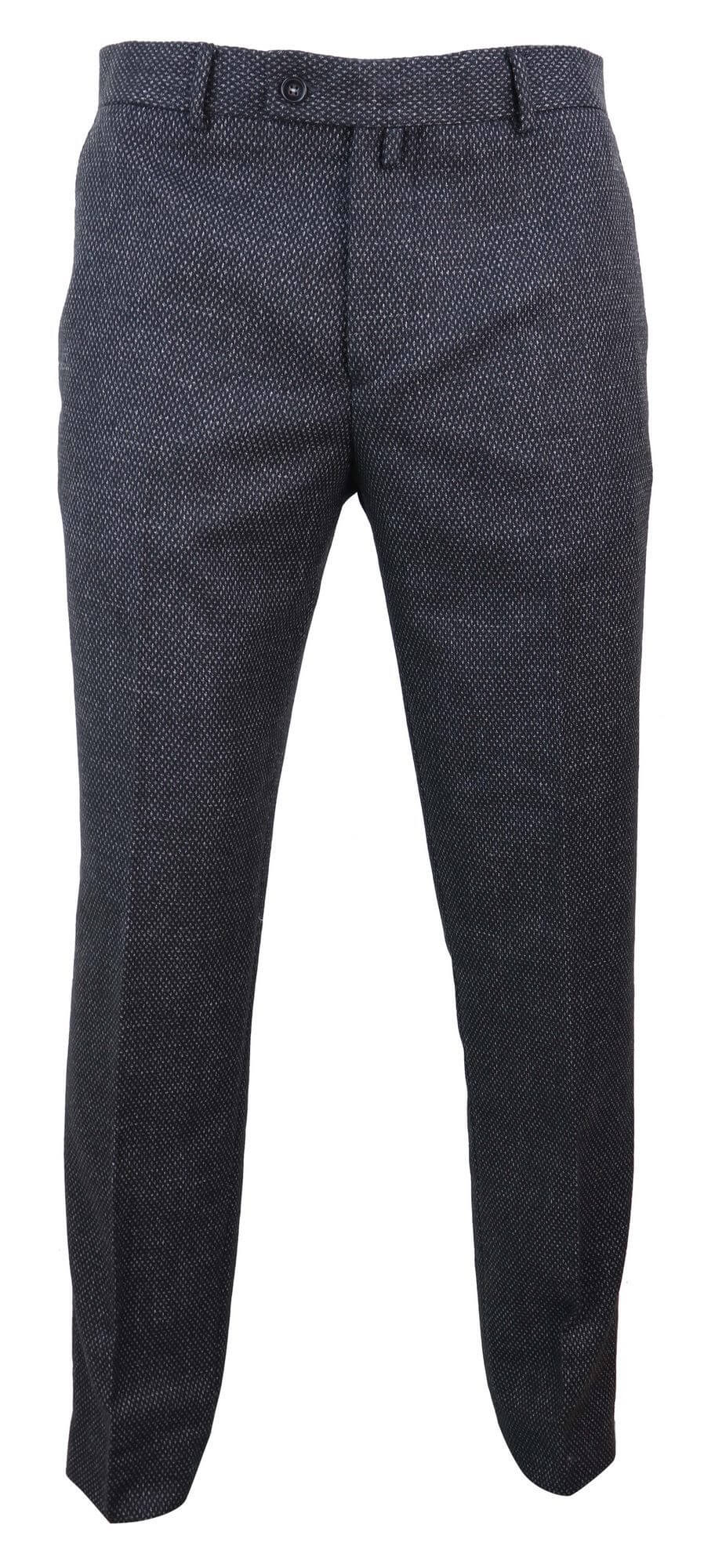 Pantalones de hombre de tweed negro estilo vintage - STZ14