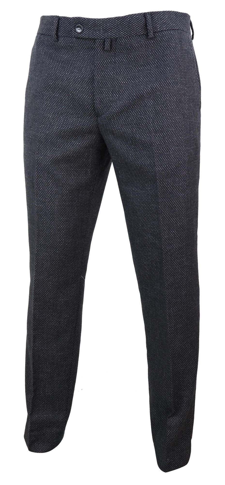 Pantalones de hombre de tweed negro estilo vintage - STZ14