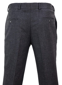 Pantalones de hombre de tweed negro estilo vintage - STZ14