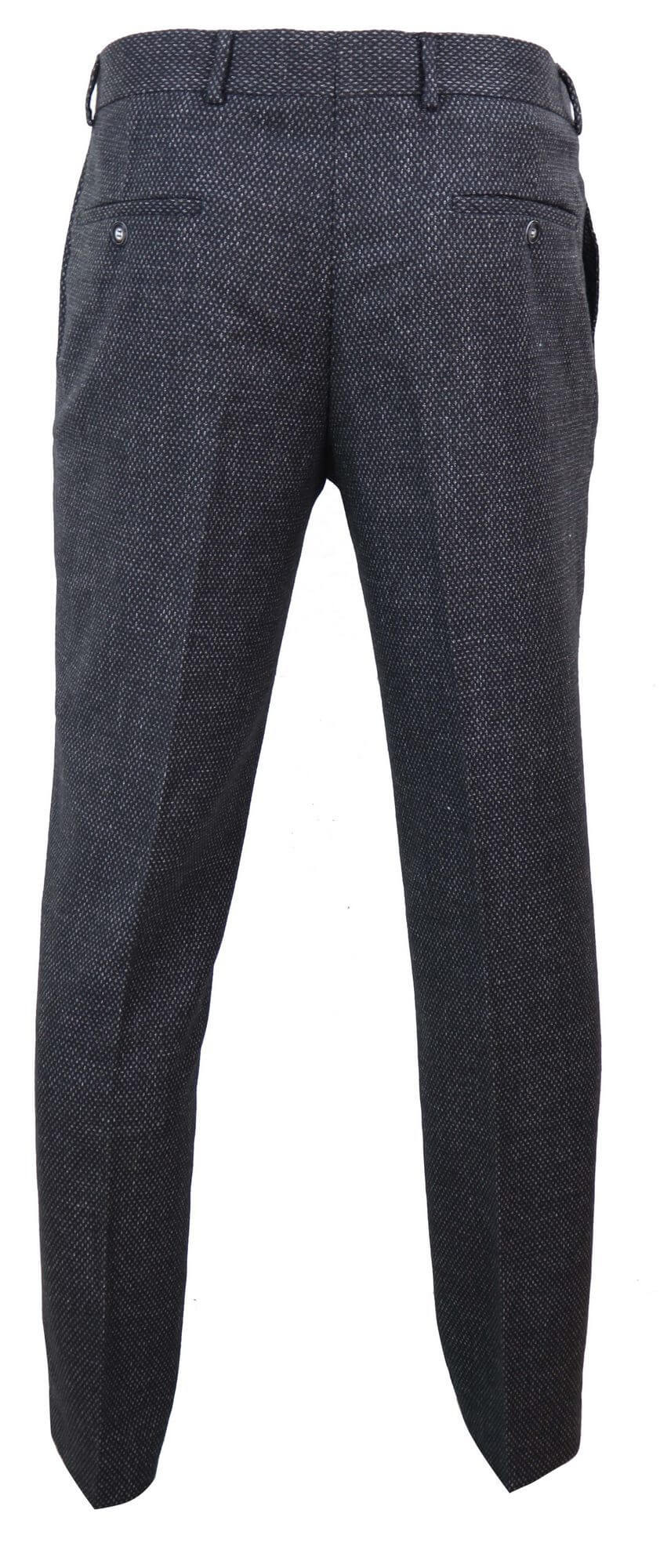 Pantalones de hombre de tweed negro estilo vintage - STZ14