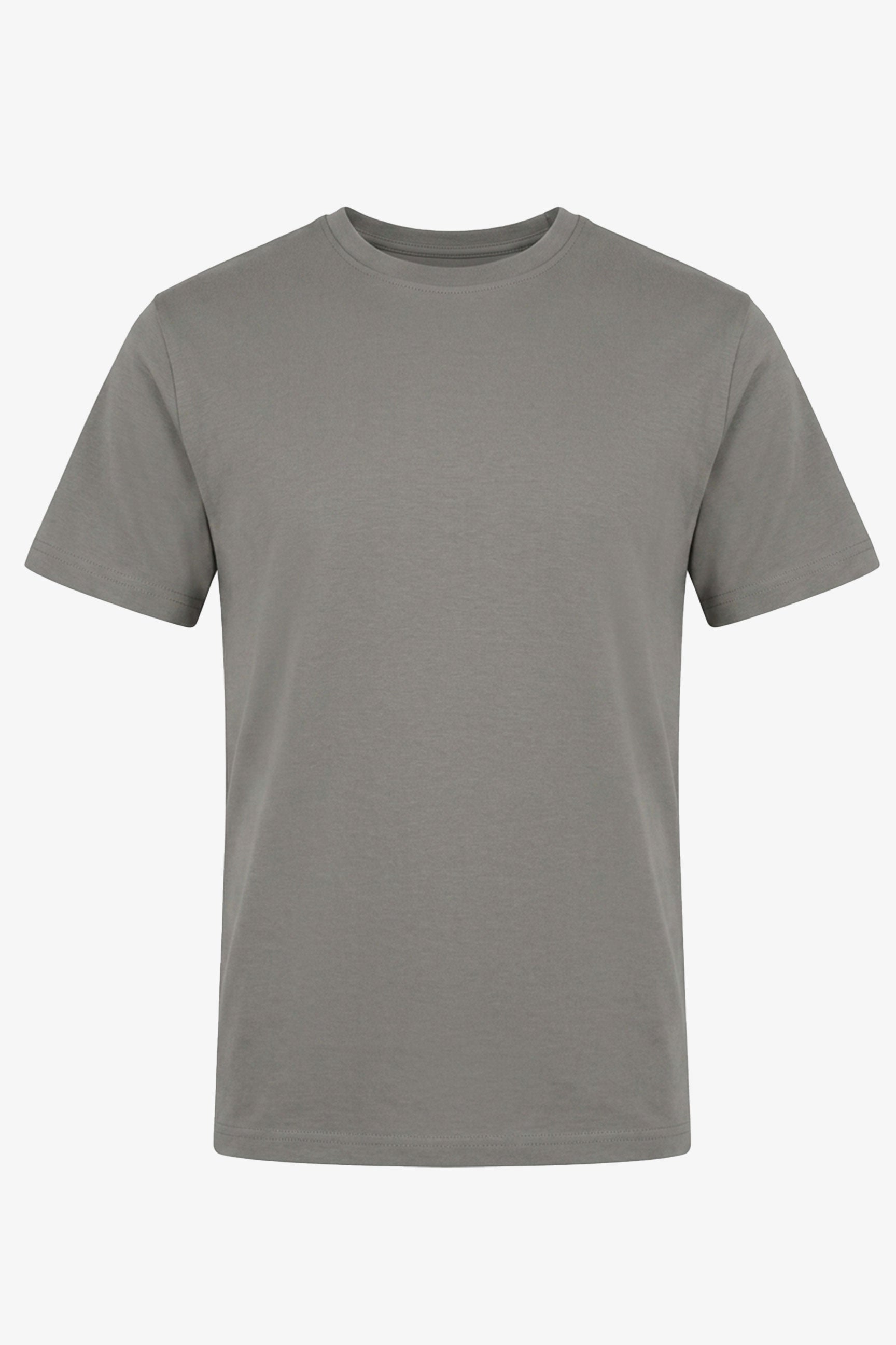 Camiseta clásica de mezcla de algodón color carbón para hombre