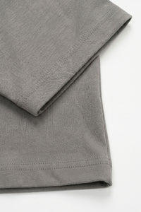 Camiseta clásica de mezcla de algodón color carbón para hombre