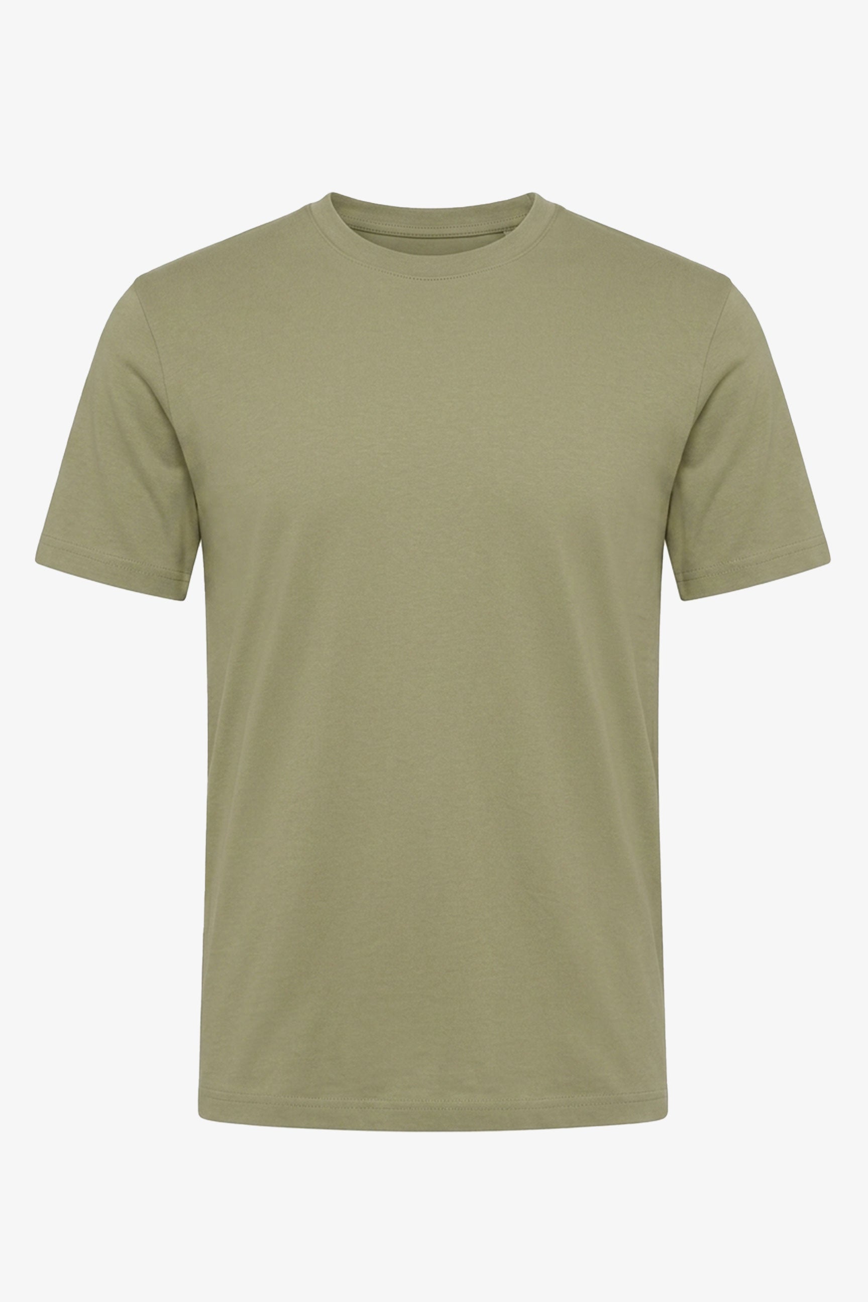 Camiseta clásica de algodón verde oliva para hombre