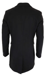 Abrigo largo clásico de lana para hombre - Negro