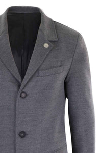 Abrigo largo clásico de lana para hombre - Gris