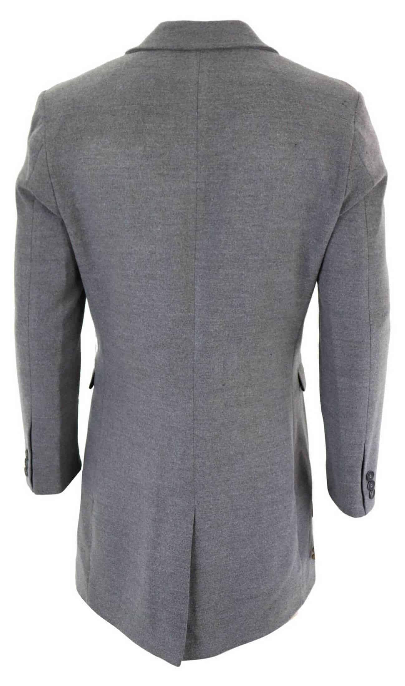 Abrigo largo clásico de lana para hombre - Gris