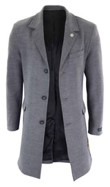 Abrigo largo clásico de lana para hombre - Gris