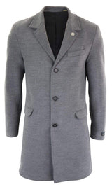 Abrigo largo clásico de lana para hombre - Gris
