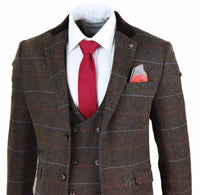 Traje de tweed marrón oscuro para hombre - Cavani Tommy