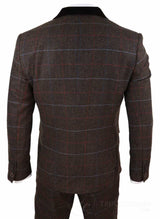 Traje de tweed marrón oscuro para hombre - Cavani Tommy