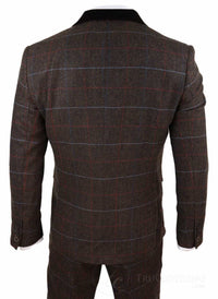Traje de tweed marrón oscuro para hombre - Cavani Tommy