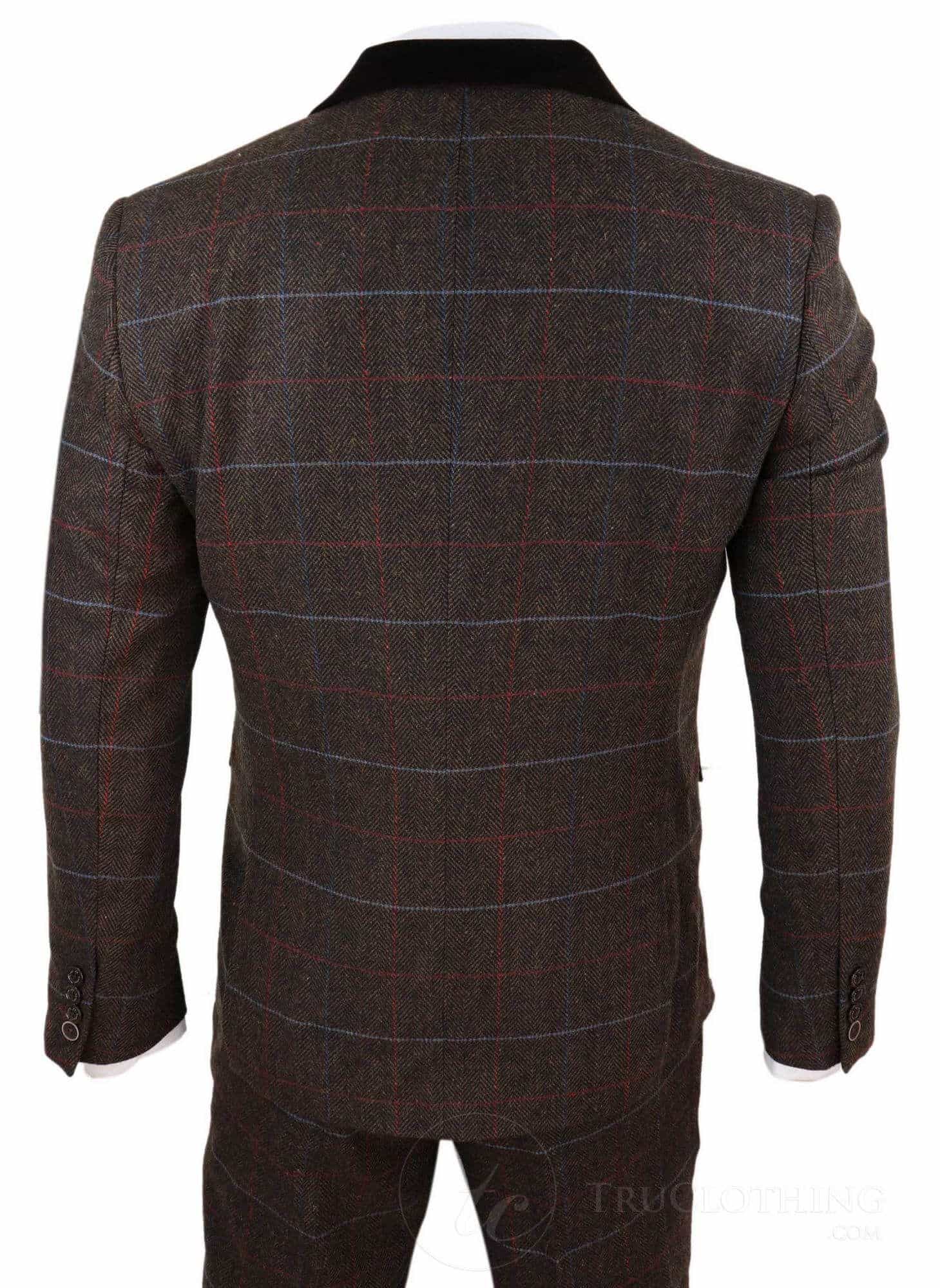 Traje de tweed marrón oscuro para hombre - Cavani Tommy