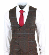 Traje de tweed marrón oscuro para hombre - Cavani Tommy