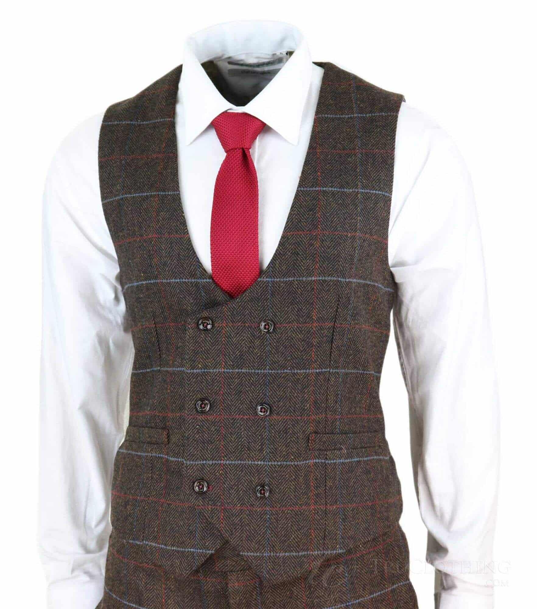 Traje de tweed marrón oscuro para hombre - Cavani Tommy