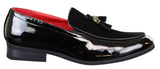 Mocasines de hombre de charol sintético y ante.